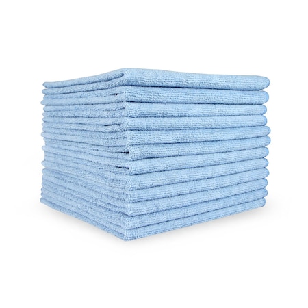 Monarch Brands Microfiber Cloths - 16in x 16in, Blue, 180PK M915100B-CS